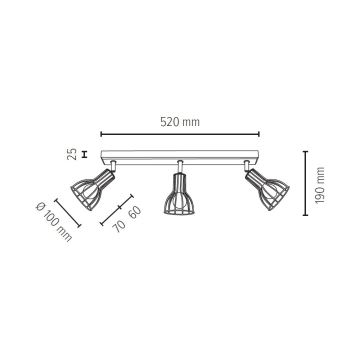 Foco MEGAN 3xE14/40W/230V - Certificado FSC