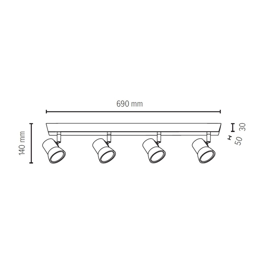 Foco LED VENLA 4xGU10/3W/230V roble – FSC Certificado