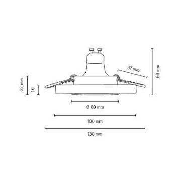 Lámpara empotrable LED VITAR 1xGU10/5W/230V CRI 90 concreto – FSC Certificado