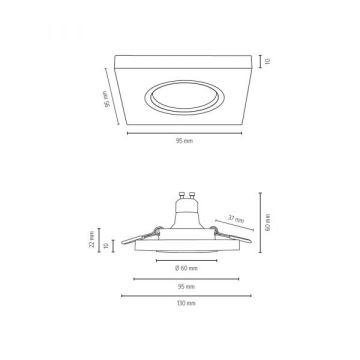 Lámpara empotrable LED VITAR 1xGU10/5W/230V CRI 90 roble – FSC Certificado