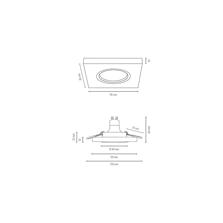 Lámpara empotrable LED VITAR 1xGU10/5W/230V CRI 90 roble – FSC Certificado