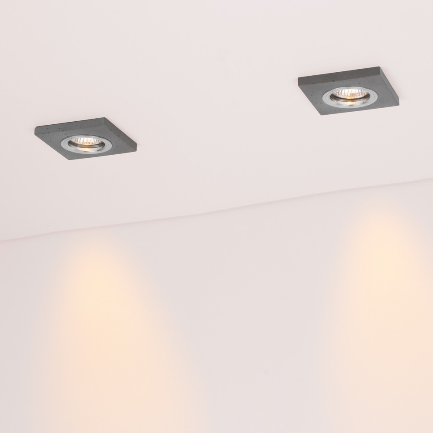 SET 3x Lámpara empotrable LED VITAR 1xGU10/5W/230V CRI 90 concreto – FSC Certificado