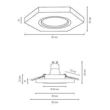 Lámpara empotrable LED VITAR 1xGU10/5W/230V CRI 90 haya – FSC Certificado