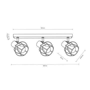 Foco de techo PHIPHI 3xE27/60W/230V roble - Certificado FSC