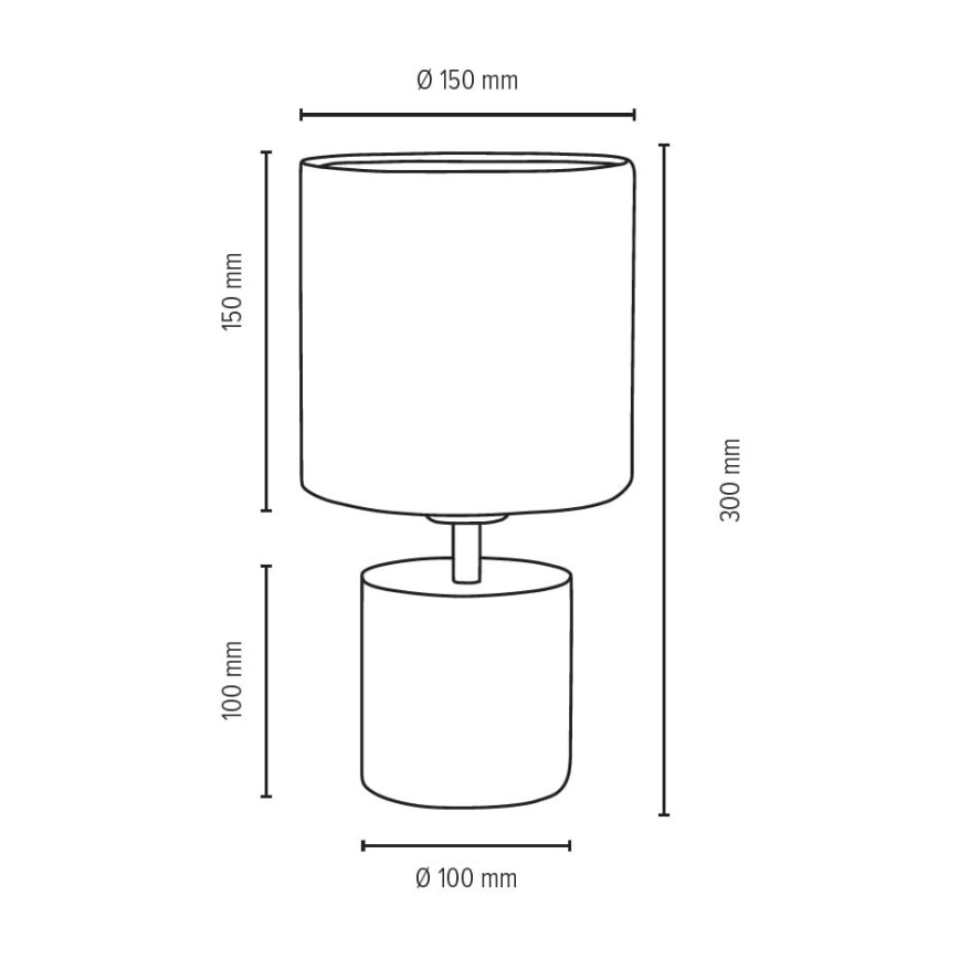 Lámpara de mesa STRONG ROUND 1xE27/25W/230V hormigón - Certificado FSC