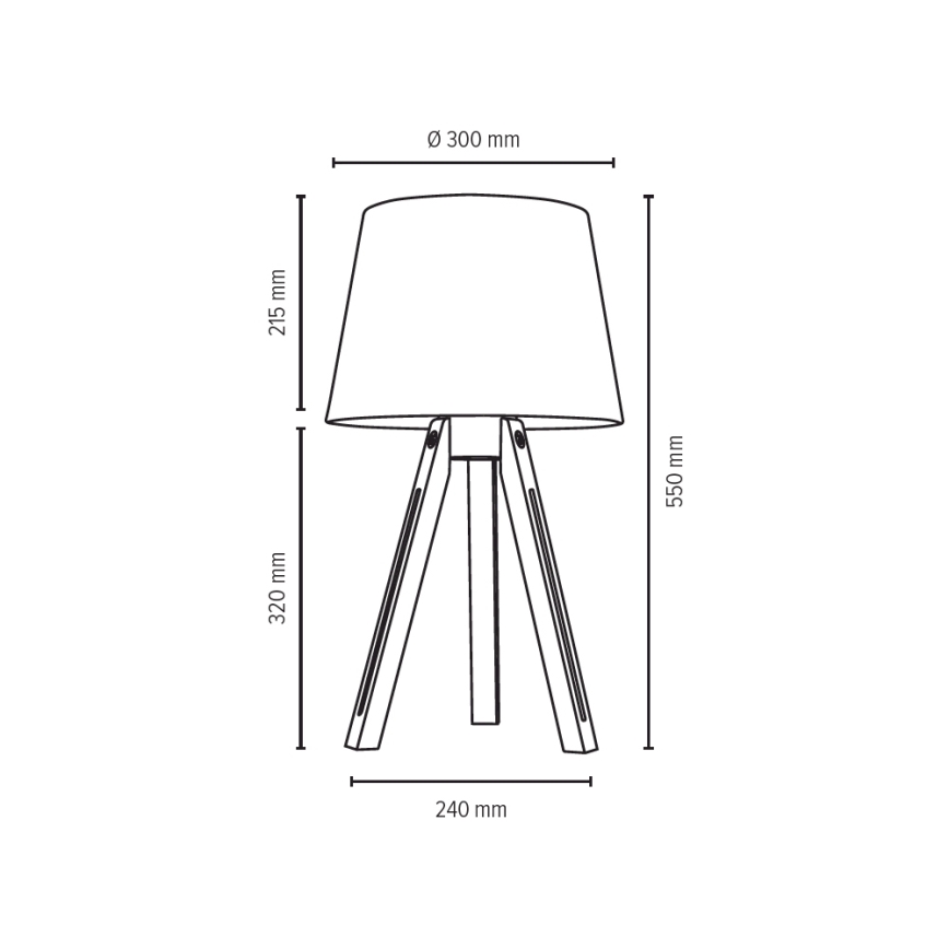 Lámpara de mesa TRIPOD 1xE27/40W/230V - Certificado FSC