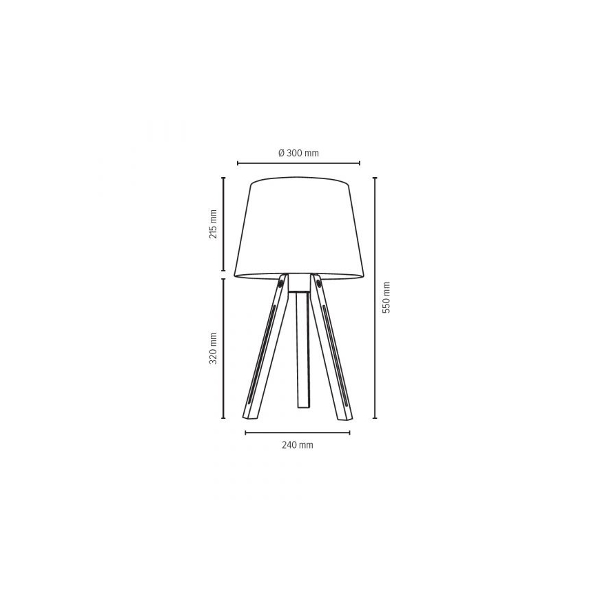 Lámpara de mesa TRIPOD 1xE27/40W/230V - certificado FSC