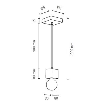 Lámpara de araña con cable STRONG 1xE27/60W/230V - Certificado FSC