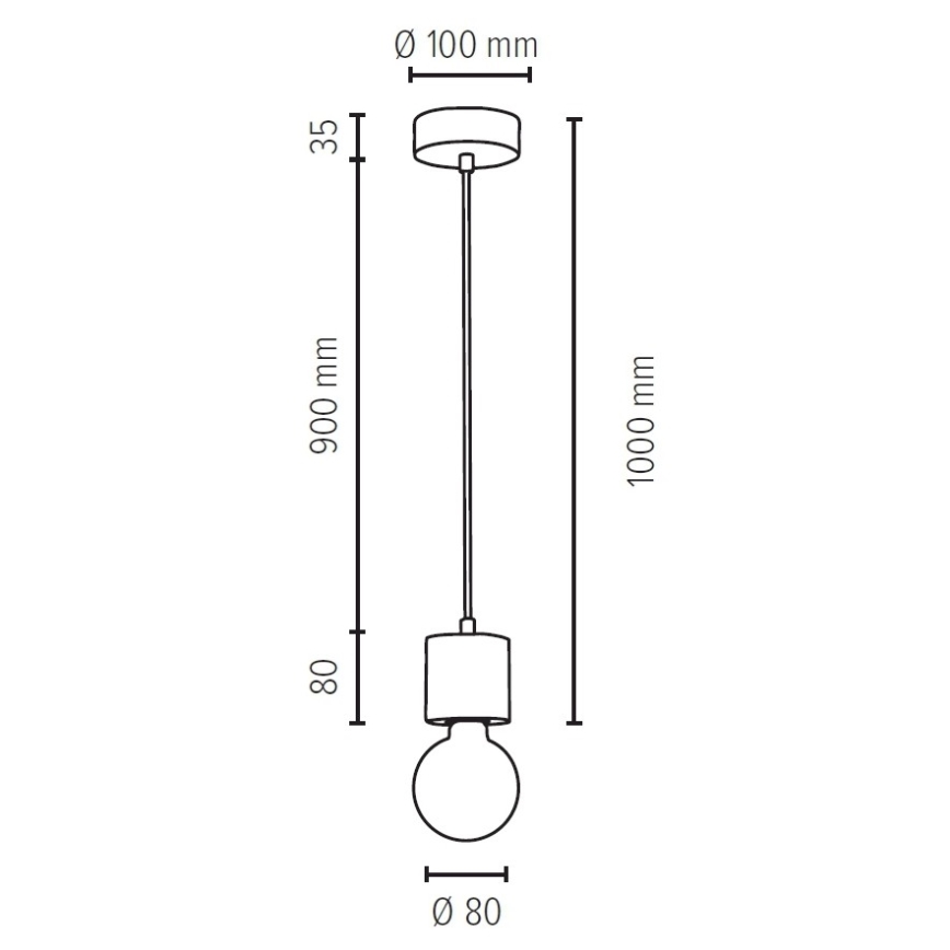 Lámpara colgante PINO 1xE27/60W/230V - Certificado FSC