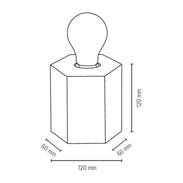 Lámpara de mesa HEXAR 1xE27/25W/230V - Certificado FSC