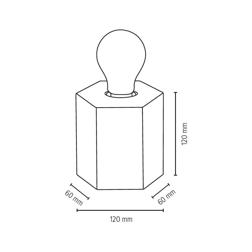 Lámpara de mesa HEXAR 1xE27/25W/230V - Certificado FSC