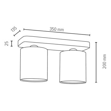 Plafón JENTA 2xE27/25W/230V - Certificado FSC