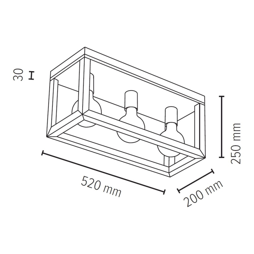 Plafón KAGO 3xE27/60W/230V roble mate - certificado FSC