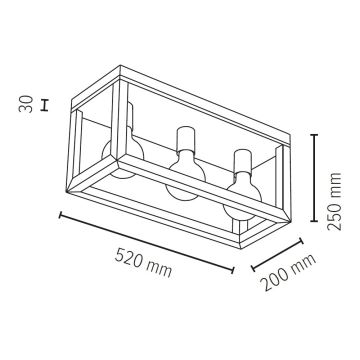 Plafón KAGO 3xE27/60W/230V roble mate - Certificado FSC