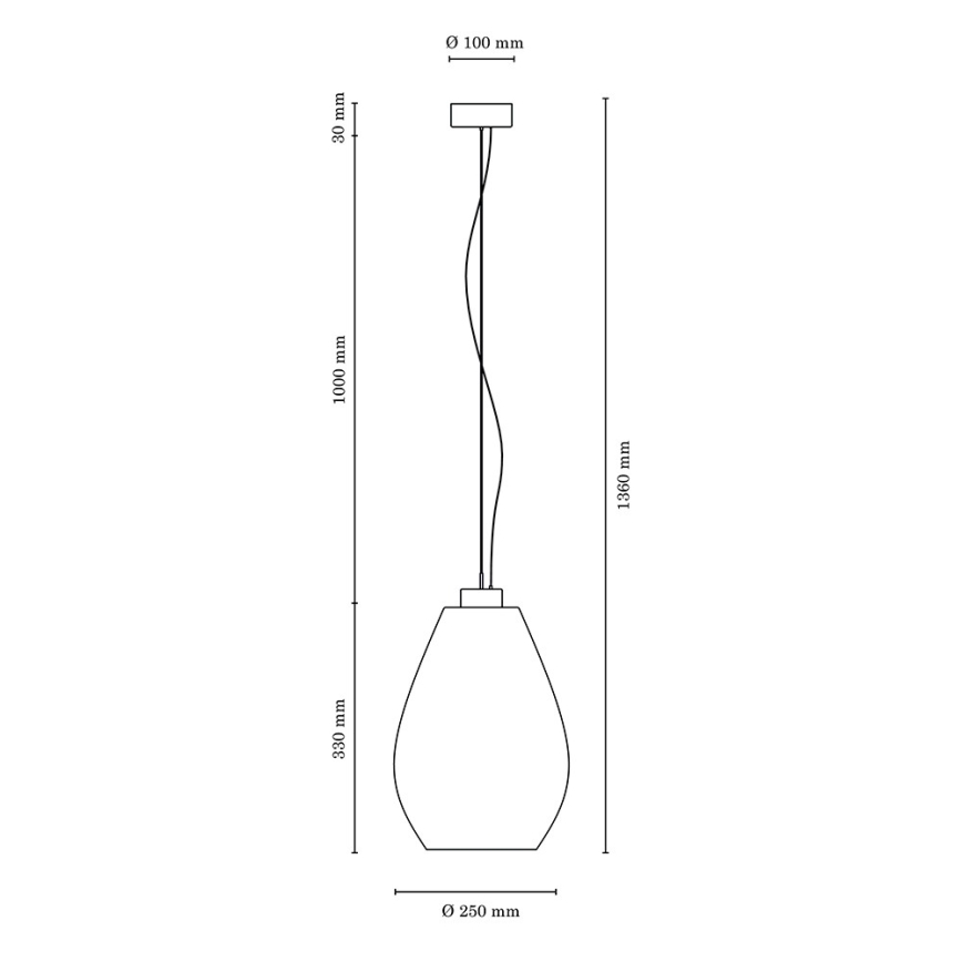 Lámpara colgante PIRO 1xE27/60W/230V – Certificado FSC