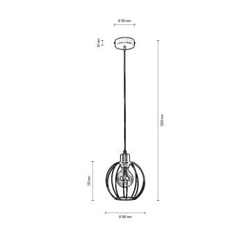 Lámpara colgante BERIS 1xE27/60W/230V - Certificado FSC