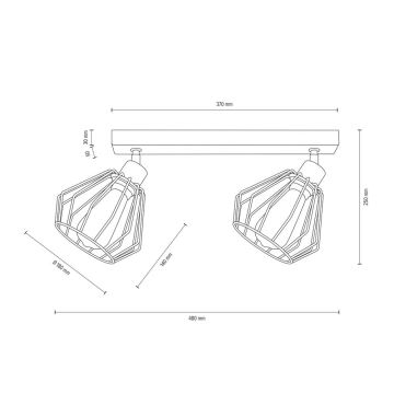 Foco de techo VENTI 2xE27/15W/230V pino - certificado FSC