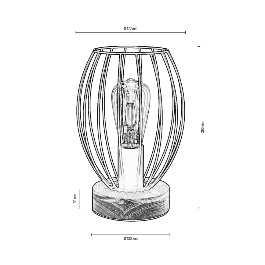 Lámpara de mesa GUNNAR 1xE27/25W/230V roble - Certificado FSC