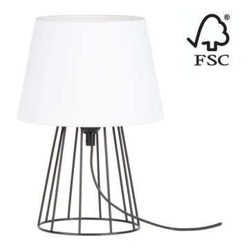 Spot-Light - Lámpara de mesa MANGOO 1xE27/40W/230V blanco/negro - Certificado FSC