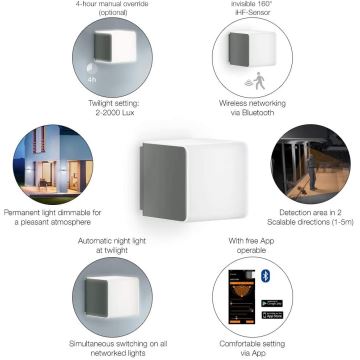 Steinel 055493 - Lámpara LED para exteriores con detector de movimiento L 830 LED/9,5W/230V IP44 Antracita