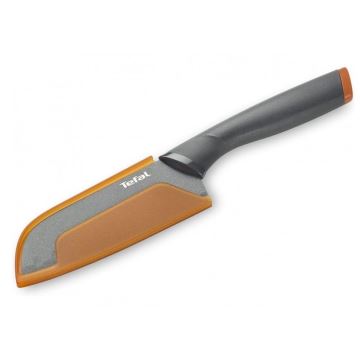 Tefal - Cuchillo de acero inoxidable santoku FRESH KITCHEN 12 cm gris/naranja