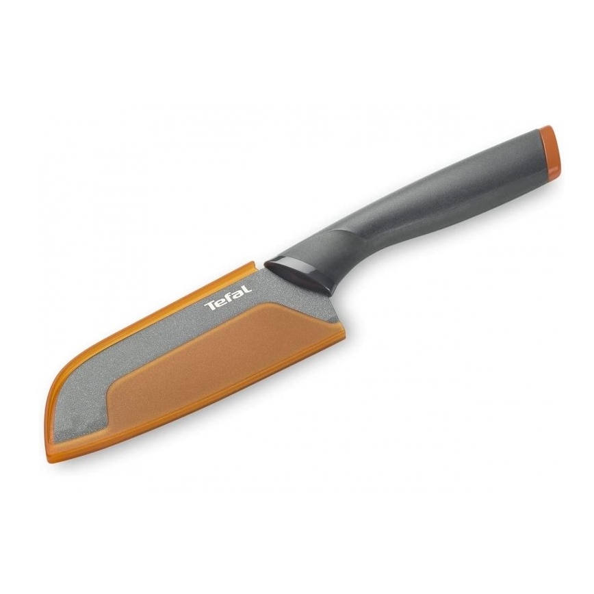 Tefal - Cuchillo de acero inoxidable santoku FRESH KITCHEN 12 cm gris/naranja