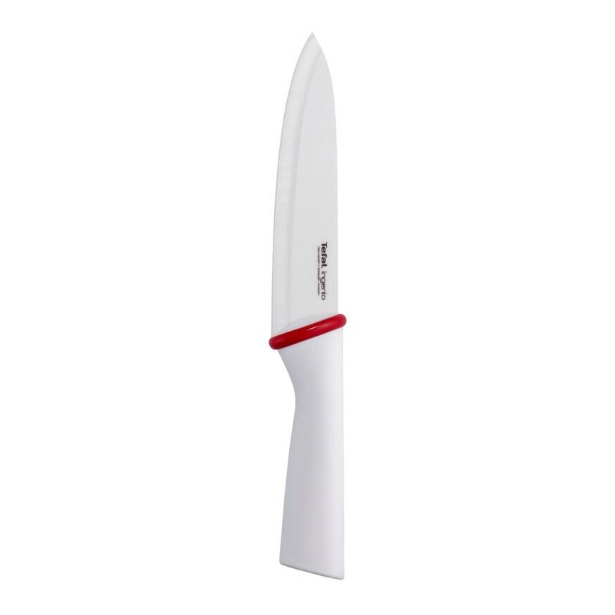 Tefal - Cuchillo de cerámica chef INGENIO 16 cm blanco/rojo