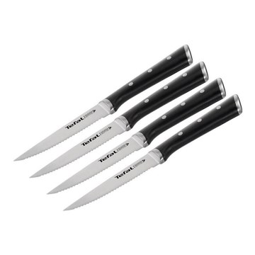 Tefal - Cuchillo para carne de acero inoxidable ICE FORCE 11 cm cromo/negro