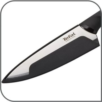 Tefal - Cuchillo universal de acero inoxidable COMFORT 12 cm cromo/negro