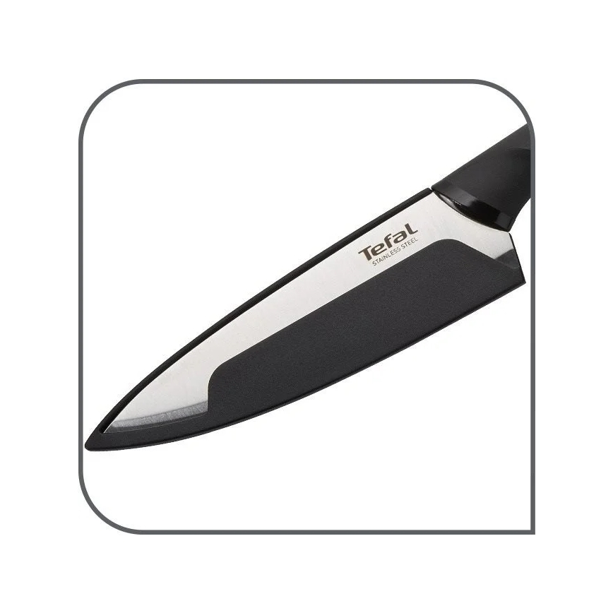 Tefal - Cuchillo universal de acero inoxidable COMFORT 12 cm cromo/negro