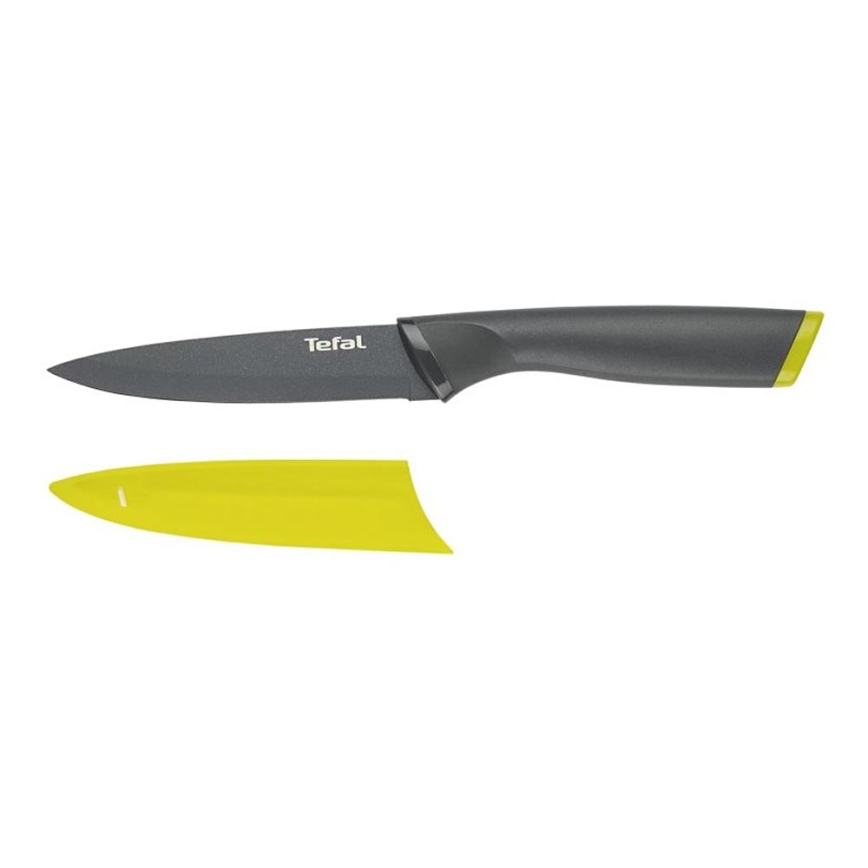 Tefal - Cuchillo universal de acero inoxidable FRESH KITCHEN 12 cm gris/verde