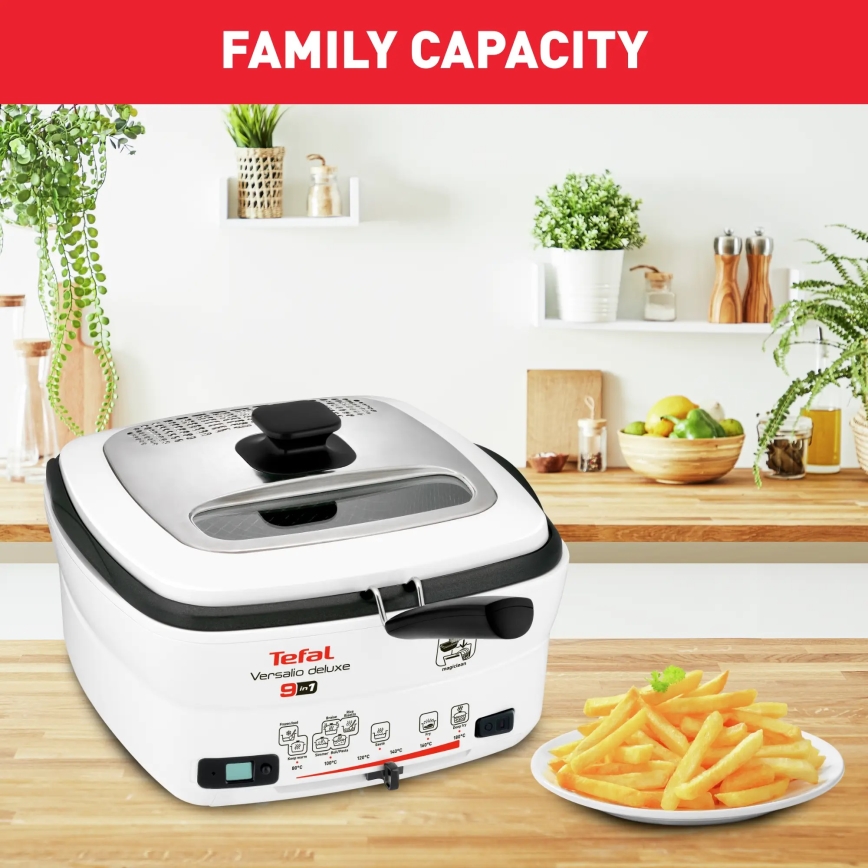 Tefal - Freidora multifuncional 9en1 VERSALIO DE LUXE 1600W/230V 2 l blanco