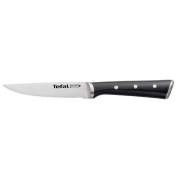 Tefal - Cuchillo para carne de acero inoxidable ICE FORCE 11 cm cromo/negro