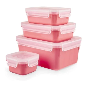 Tefal - Juego de tarros para alimentos 4 pz MSEAL COLOR rosa