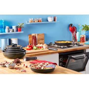 Tefal - Juego de vajilla 10 pz INGENIO EASY COOK & CLEAN BLACK