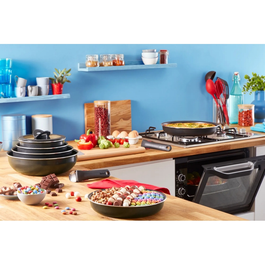 Tefal - Juego de vajilla 10 pz INGENIO EASY COOK & CLEAN BLACK