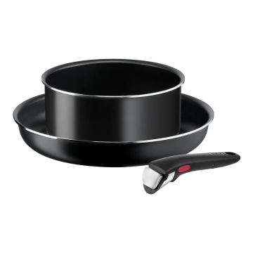 Tefal - Juego de vajilla 3 pz INGENIO EASY COOK & CLEAN BLACK