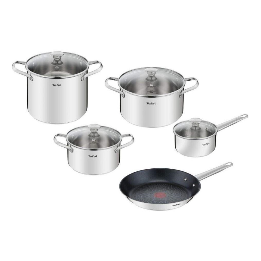 Tefal - Juego de vajilla 9 pz COOK EAT acero inoxidable