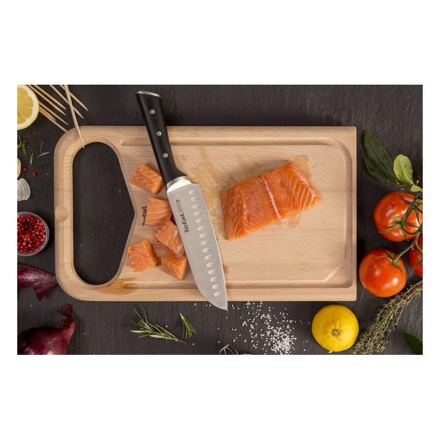 Tefal - Nerezový nůž santoku ICE FORCE 18 cm cromo/negro