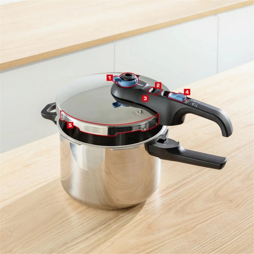 Tefal - Olla a presión 4 l SECURE TRENDY acero inoxidable