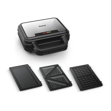 Tefal - Sandwichera ULTRA COMPACT 3en1 700W/230V negro/cromo