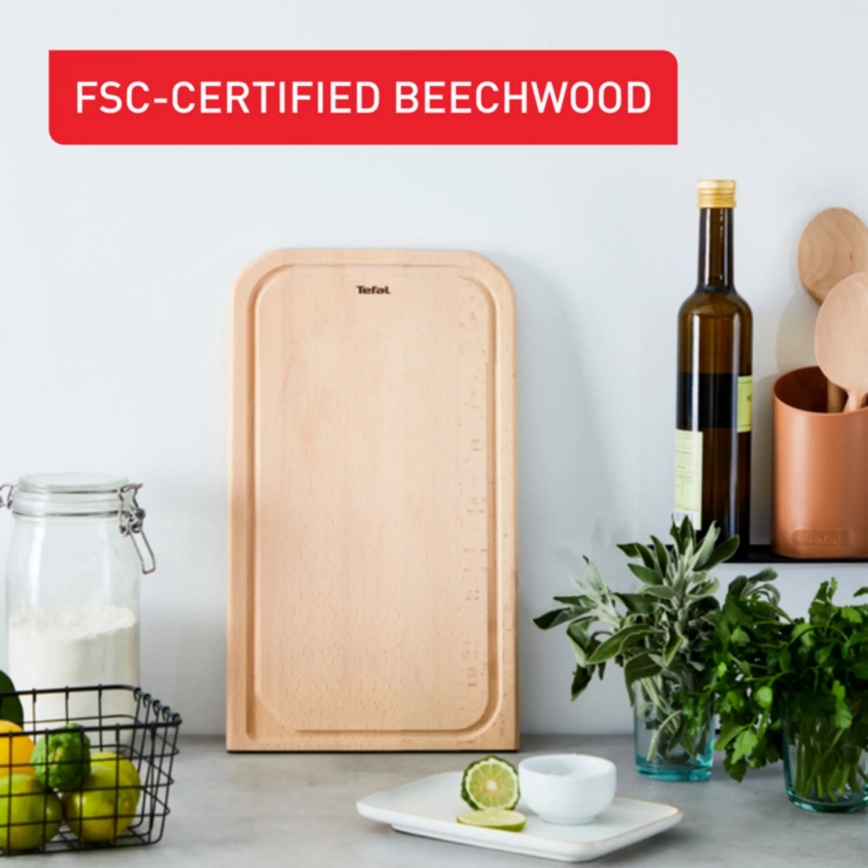 Tefal - Tabla de cortar de cocina COMFORT 41x24 cm haya - FSC Certificado
