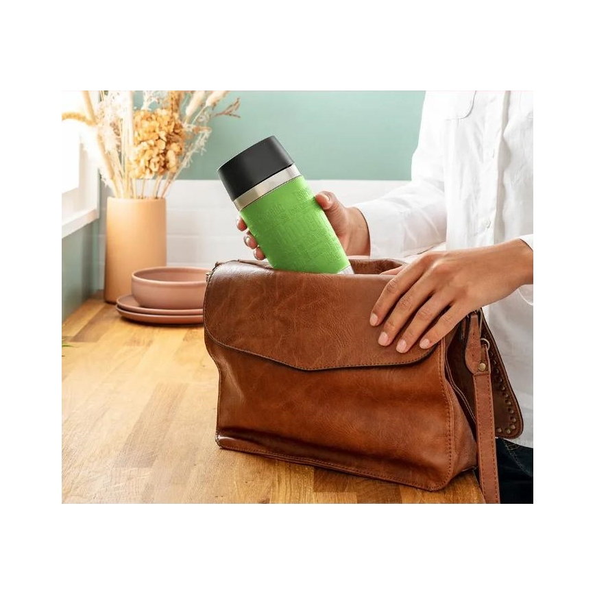 Tefal - Taza de viaje 360 ml TRAVEL MUG acero inoxidable/verde