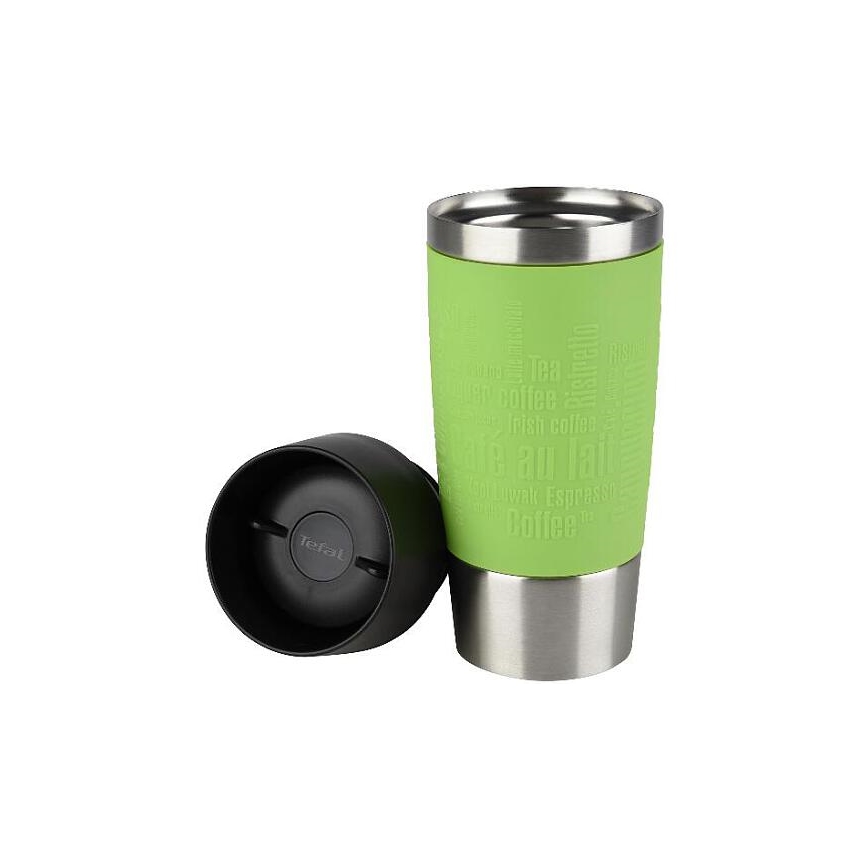 Tefal - Taza de viaje 360 ml TRAVEL MUG acero inoxidable/verde