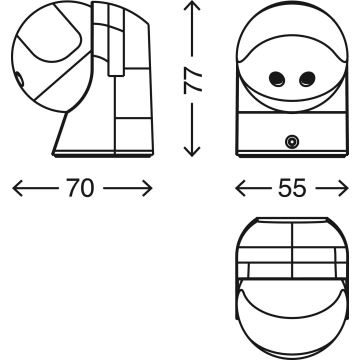 Telefunken 306404TF - Sensor de movimiento para exterior 180° IP44 plata