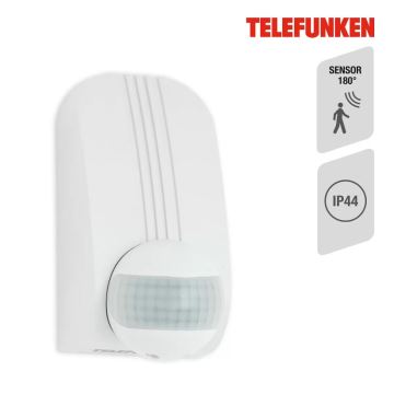 Telefunken 306506TF - Sensor de movimiento para exterior 180° IP44 blanco