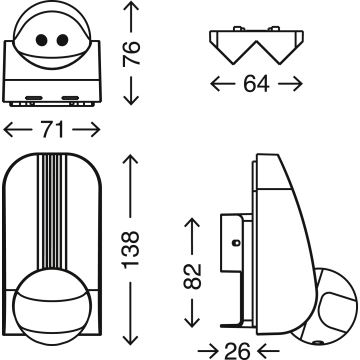 Telefunken 306506TF - Sensor de movimiento para exterior 180° IP44 blanco