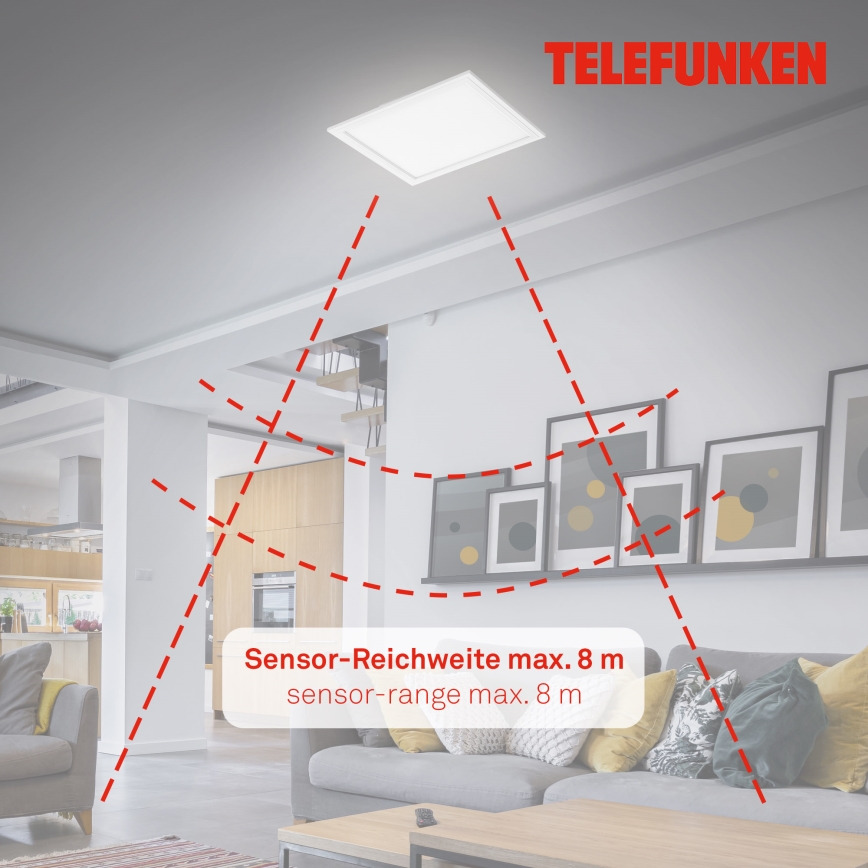 Telefunken 308606TF - Panel LED fijo con sensor LED/13W/230V