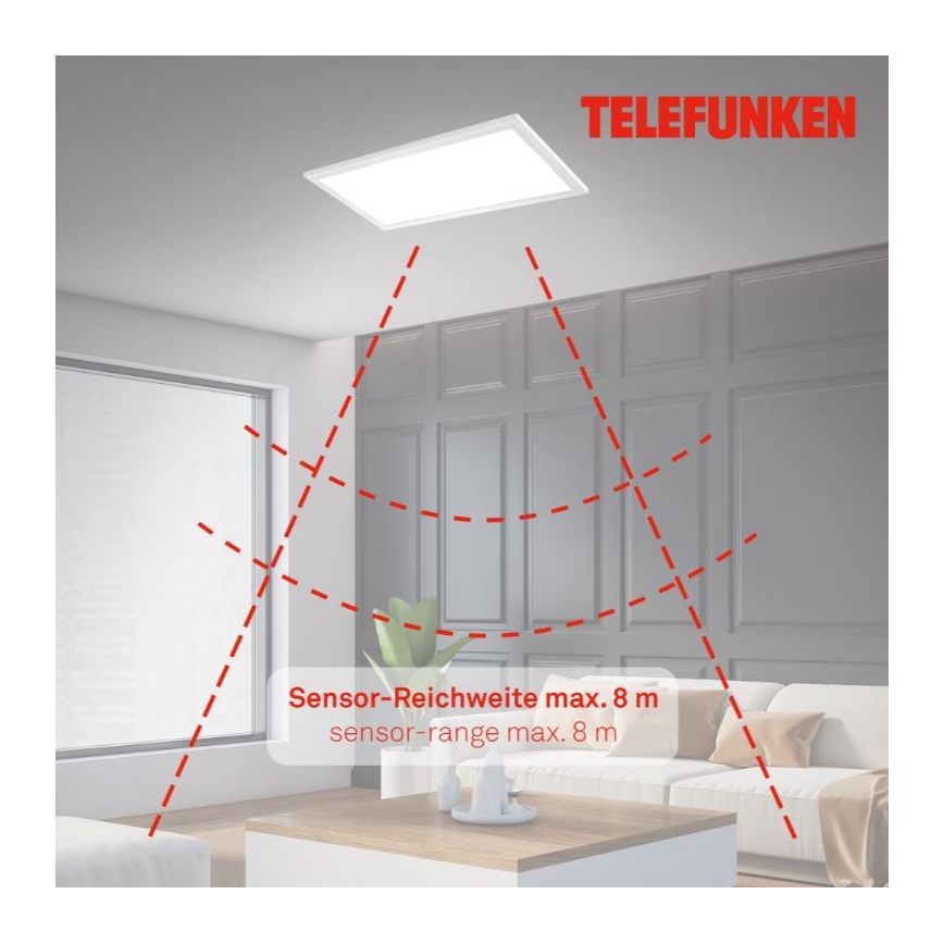 Telefunken 308706TF - Plafón LED con sensor LED/36W/230V