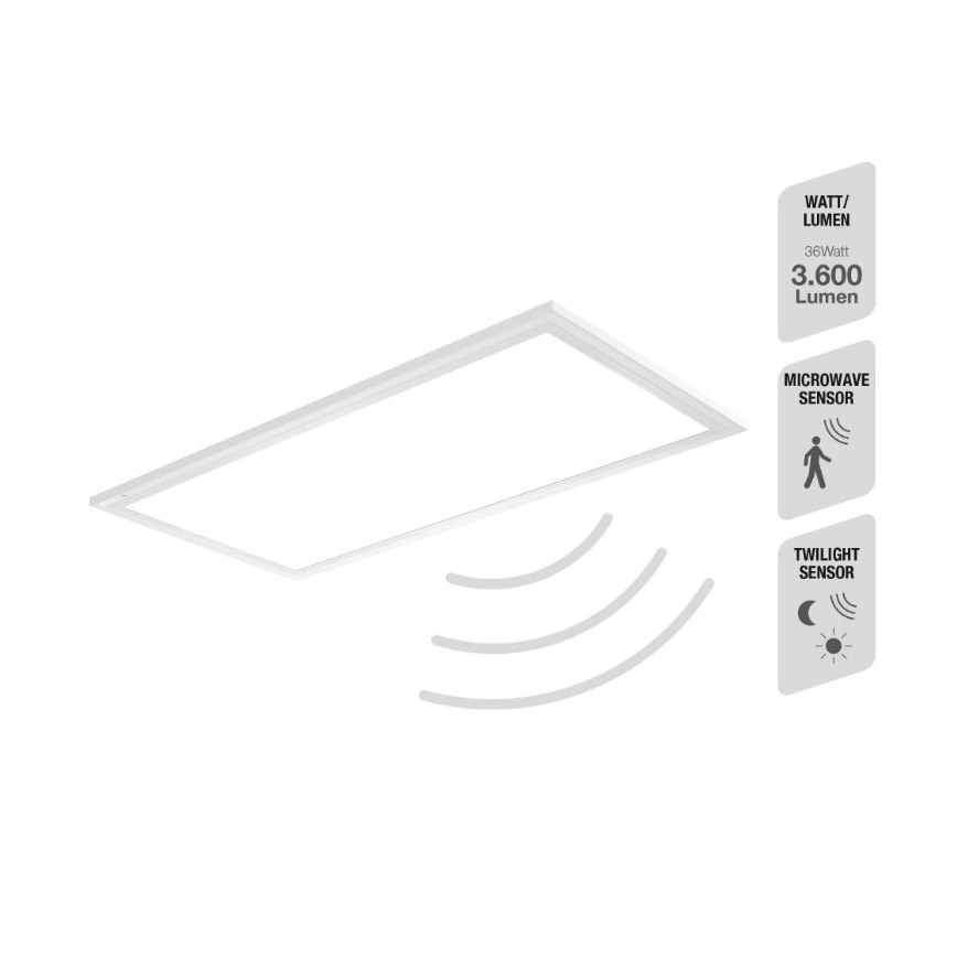 Telefunken 308706TF - Plafón LED con sensor LED/36W/230V